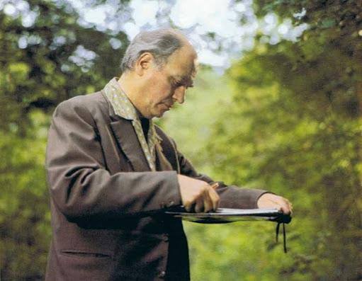 Olivier Messiaen outdoors